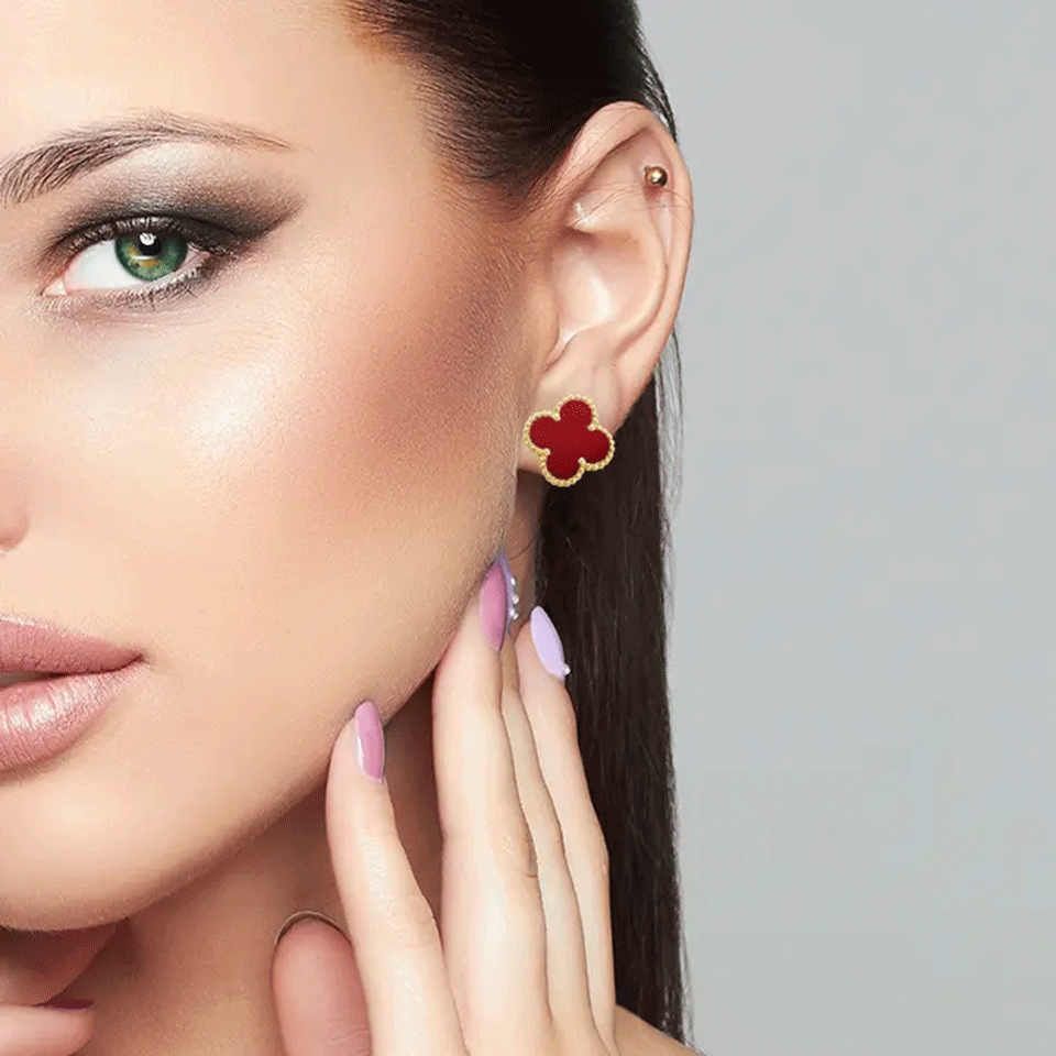 Boucle d'oreille chic - trèfle design – Image 9