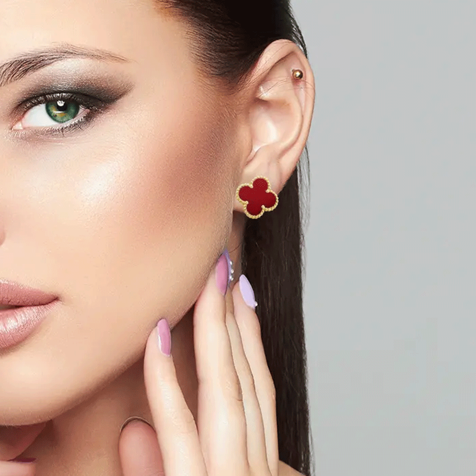 Set de 3 bijoux chic - trèfle design (bracelet, collier, et boucle d'oreille) – Image 3