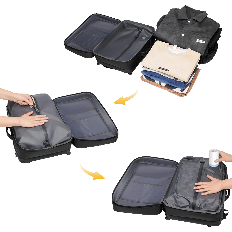 Sac à dos multifonctions avec pompe de compression (compatible Easyjet - 45cm) – Image 7