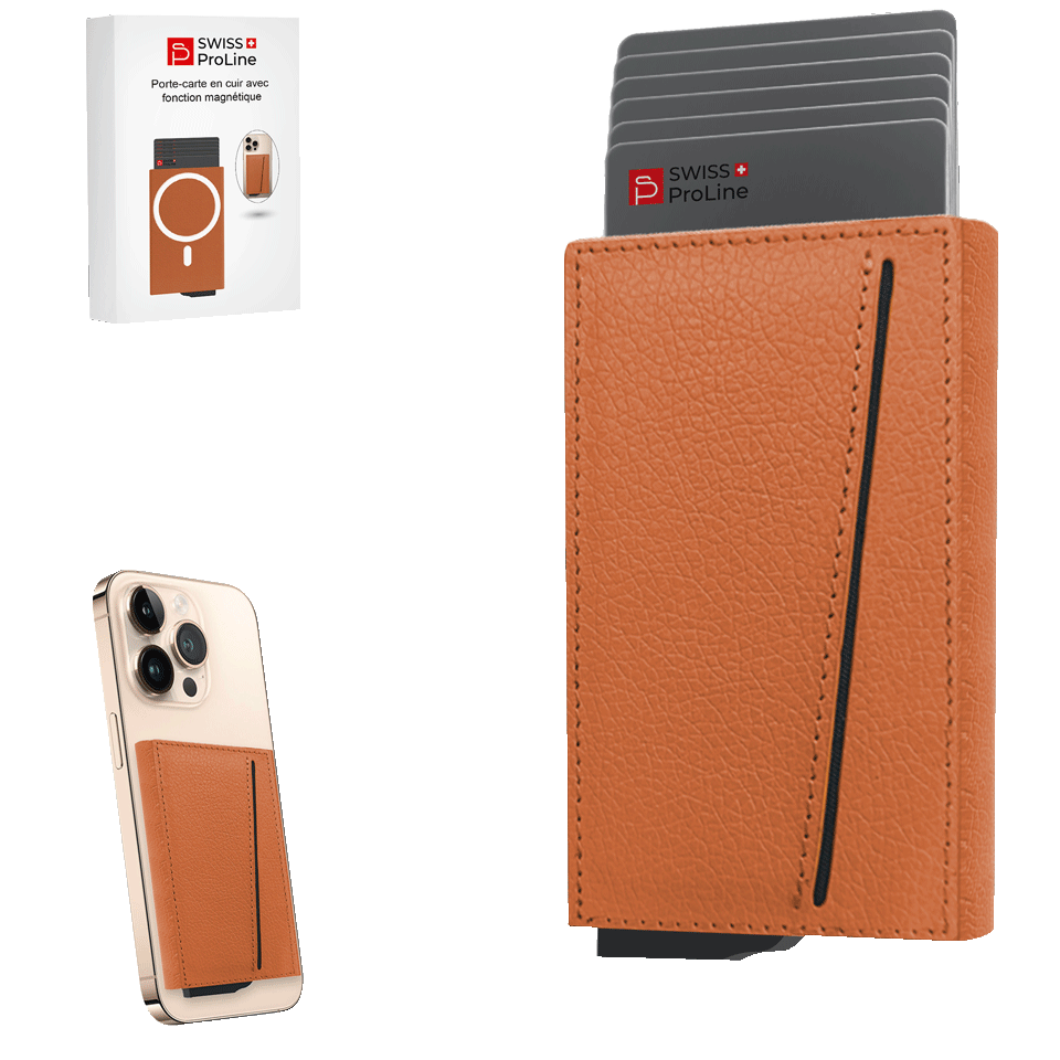 Porte-carte en cuir avec fonction magnétique – Image 6