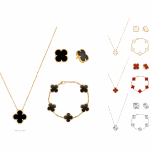 Set de 3 bijoux chic - trèfle design (bracelet, collier, et boucle d'oreille)