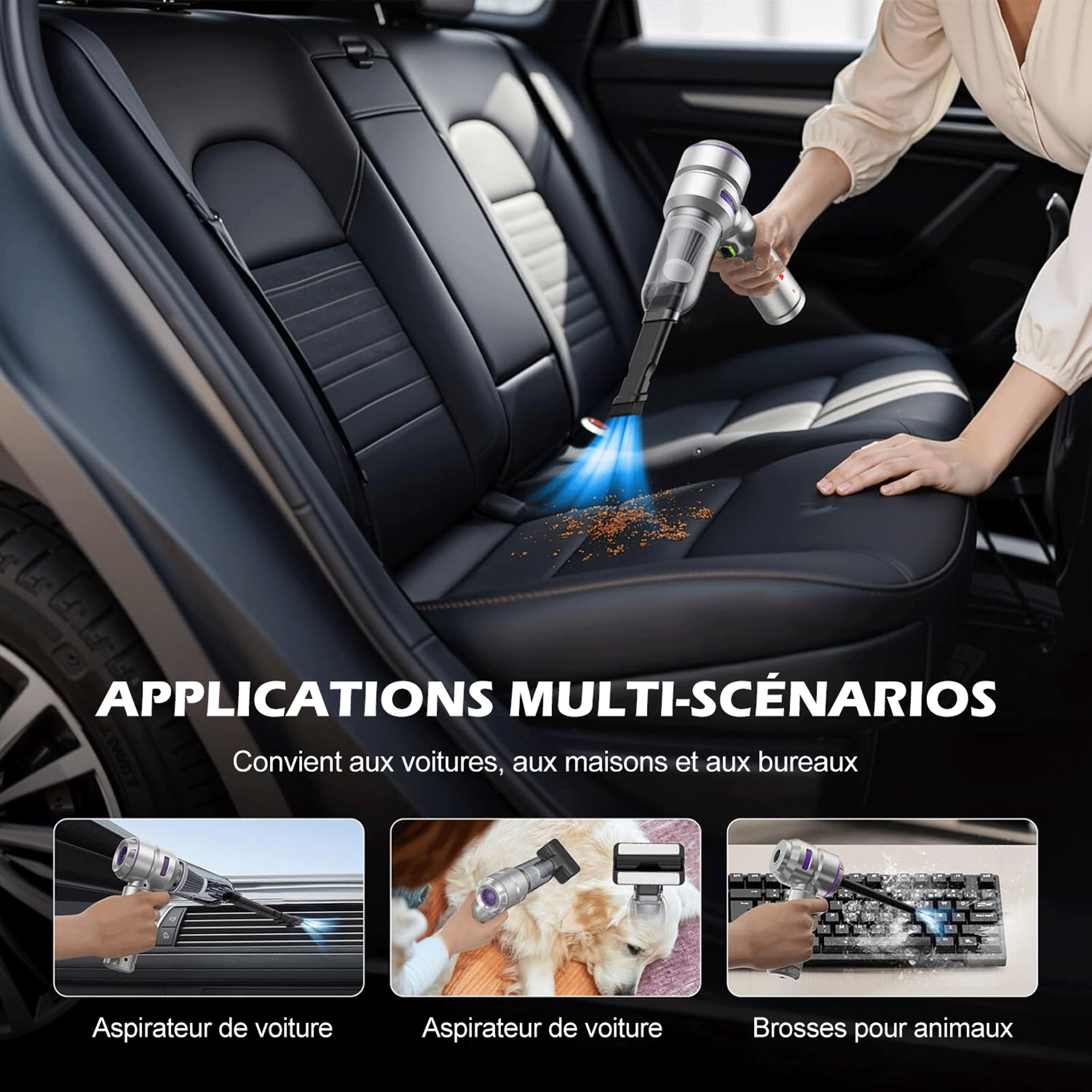 Aspirateur à main et Souffleur 2en1 sans fil avec 10 accessoires – Image 5
