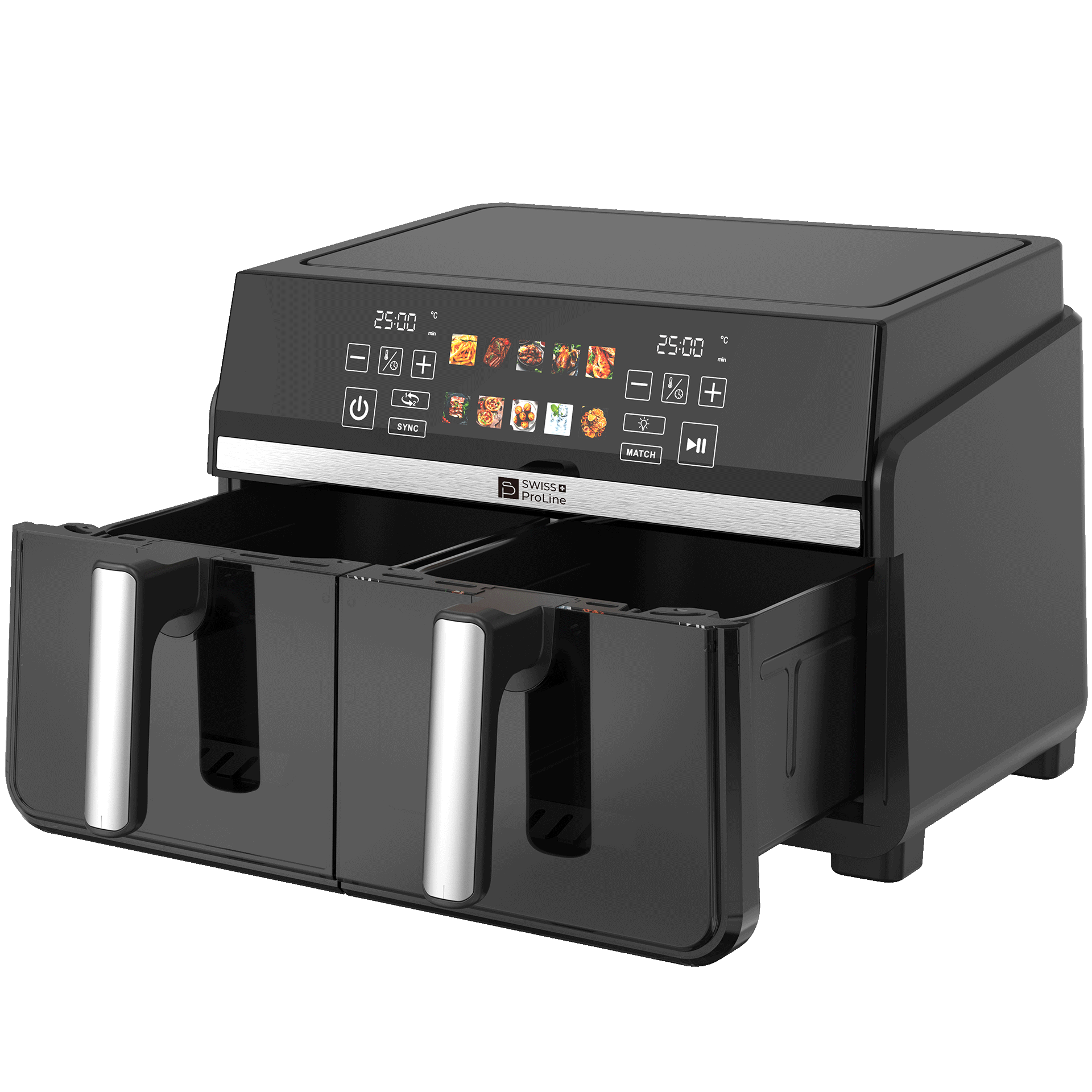 Friteuse à air chaud Air Fryer 10L (sans huile) avec double compartiments – Image 3