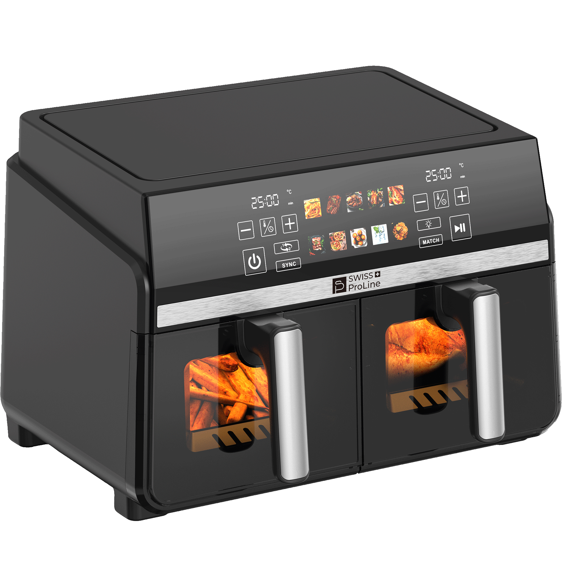 Friteuse à air chaud Air Fryer 10L (sans huile) avec double compartiments – Image 5